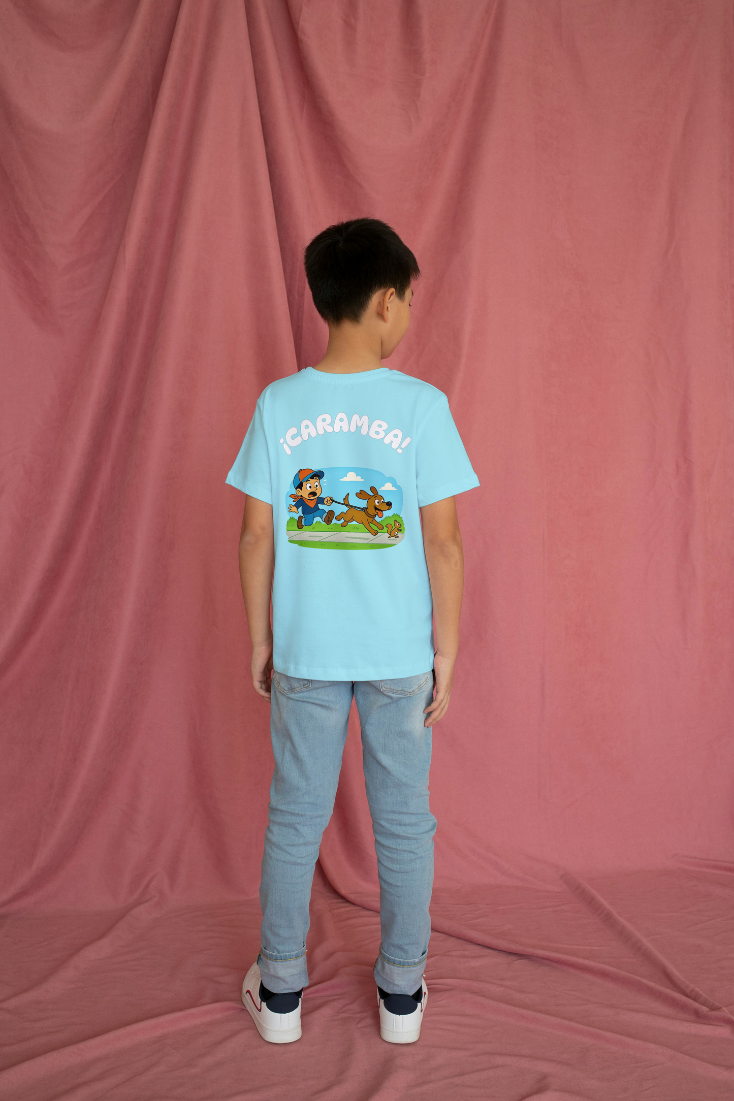Dog Chasing Squirrel Scene T-Shirt