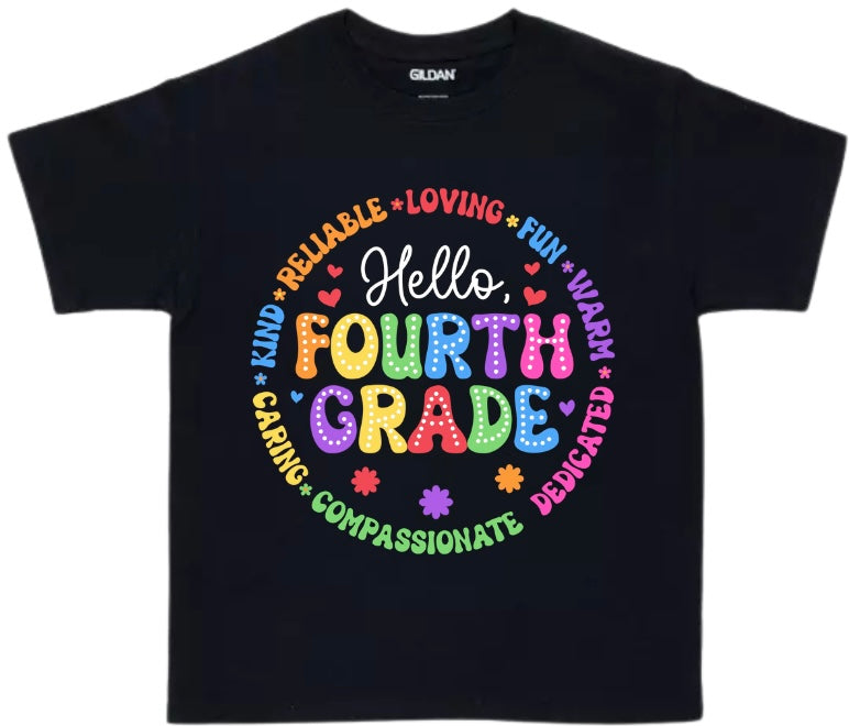 Hello School Grade Level Tees - Preschool to Fifth Grade
