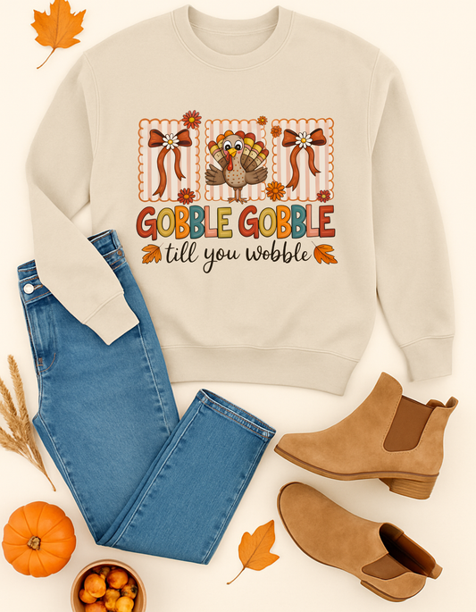 🦃 Gobble Gobble Till You Wobble | Tees, Long Sleeves, Sweatshirts & Hoodies