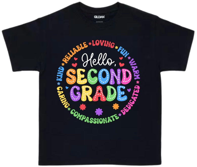 Hello School Grade Level Tees - Preschool to Fifth Grade
